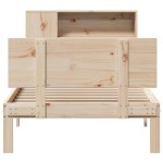 vidaXL Pat cu bibliotecă fără saltea, 100x200 cm, lemn masiv pin
