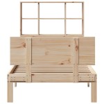 vidaXL Pat cu bibliotecă fără saltea, 90x200 cm, lemn masiv pin vidaXL Pat cu bibliotecă fără saltea, 90x200 cm, lemn masiv pin