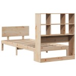 vidaXL Pat cu bibliotecă fără saltea, 90x200 cm, lemn masiv pin vidaXL Pat cu bibliotecă fără saltea, 90x200 cm, lemn masiv pin