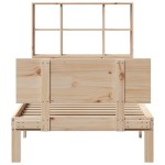 vidaXL Pat cu bibliotecă fără saltea, 100x200 cm, lemn masiv pin