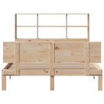 vidaXL Pat cu bibliotecă fără saltea, 140x200 cm, lemn masiv de pin vidaXL Pat cu bibliotecă fără saltea, 140x200 cm, lemn masiv de pin