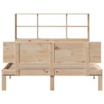 vidaXL Pat cu bibliotecă fără saltea, 150x200 cm, lemn masiv de pin