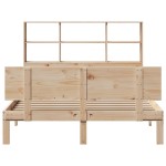 vidaXL Pat cu bibliotecă fără saltea, 160x200 cm, lemn masiv de pin