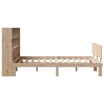vidaXL Pat cu bibliotecă fără saltea, 160x200 cm, lemn masiv de pin