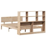 vidaXL Pat cu bibliotecă fără saltea, 160x200 cm, lemn masiv de pin