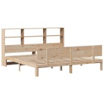 vidaXL Pat cu bibliotecă fără saltea, 180x200 cm, lemn masiv de pin
