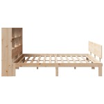 vidaXL Pat cu bibliotecă fără saltea, 180x200 cm, lemn masiv de pin