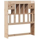 vidaXL Pat cu bibliotecă fără saltea, 75x190 cm, lemn masiv de pin