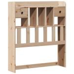 vidaXL Pat cu bibliotecă fără saltea, 90x190 cm, lemn masiv de pin vidaXL Pat cu bibliotecă fără saltea, 90x190 cm, lemn masiv de pin