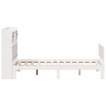 vidaXL Pat cu bibliotecă fără saltea, alb, 135x190 cm, lemn masiv pin