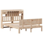 vidaXL Pat cu bibliotecă fără saltea, 140x190 cm, lemn masiv de pin vidaXL Pat cu bibliotecă fără saltea, 140x190 cm, lemn masiv de pin