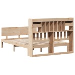 vidaXL Pat cu bibliotecă fără saltea, 140x190 cm, lemn masiv de pin vidaXL Pat cu bibliotecă fără saltea, 140x190 cm, lemn masiv de pin