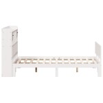 vidaXL Pat cu bibliotecă fără saltea, alb, 160x200 cm, lemn masiv pin