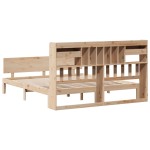vidaXL Pat cu bibliotecă fără saltea, 180x200 cm, lemn masiv de pin