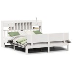 vidaXL Pat cu bibliotecă fără saltea, 180x200 cm, lemn masiv de pin