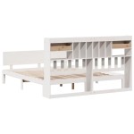 vidaXL Pat cu bibliotecă fără saltea, 180x200 cm, lemn masiv de pin