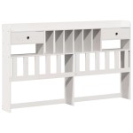 vidaXL Pat cu bibliotecă fără saltea, 180x200 cm, lemn masiv de pin