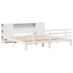 vidaXL Pat cu bibliotecă fără saltea, 180x200 cm, lemn masiv de pin
