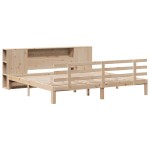 vidaXL Pat cu bibliotecă fără saltea, 200x200 cm, lemn masiv de pin