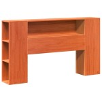 vidaXL Pat cu bibliotecă fără saltea, maro, 120x200 cm, lemn masiv pin vidaXL Pat cu bibliotecă fără saltea, maro, 120x200 cm, lemn masiv pin