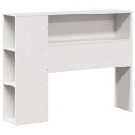 vidaXL Pat cu bibliotecă fără saltea, alb, 75x190 cm, lemn masiv pin vidaXL Pat cu bibliotecă fără saltea, alb, 75x190 cm, lemn masiv pin