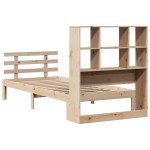 vidaXL Pat cu bibliotecă fără saltea, 90x200 cm, lemn masiv pin vidaXL Pat cu bibliotecă fără saltea, 90x200 cm, lemn masiv pin