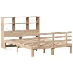vidaXL Pat cu bibliotecă fără saltea, 120x200 cm, lemn masiv de pin vidaXL Pat cu bibliotecă fără saltea, 120x200 cm, lemn masiv de pin