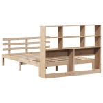 vidaXL Pat cu bibliotecă fără saltea, 150x200 cm, lemn masiv de pin