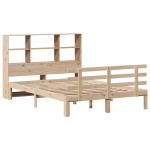 vidaXL Pat cu bibliotecă fără saltea, 160x200 cm, lemn masiv de pin