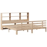 vidaXL Pat cu bibliotecă fără saltea, 180x200 cm, lemn masiv de pin