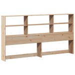 vidaXL Pat cu bibliotecă fără saltea, 180x200 cm, lemn masiv de pin