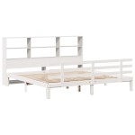 vidaXL Pat cu bibliotecă fără saltea, 180x200 cm, lemn masiv de pin