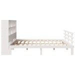 vidaXL Pat cu bibliotecă fără saltea, 180x200 cm, lemn masiv de pin