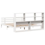 vidaXL Pat cu bibliotecă fără saltea, 180x200 cm, lemn masiv de pin