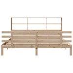 vidaXL Pat cu bibliotecă fără saltea, 200x200 cm, lemn masiv de pin