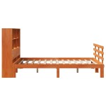 vidaXL Pat cu bibliotecă fără saltea maro 160x200 cm lemn masiv de pin vidaXL Pat cu bibliotecă fără saltea maro 160x200 cm lemn masiv de pin