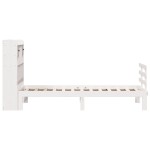 vidaXL Pat cu bibliotecă fără saltea, alb, 75x190 cm, lemn masiv pin