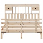 vidaXL Pat cu bibliotecă fără saltea, 140x190 cm, lemn masiv de pin vidaXL Pat cu bibliotecă fără saltea, 140x190 cm, lemn masiv de pin