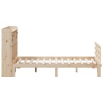 vidaXL Pat cu bibliotecă fără saltea, 140x190 cm, lemn masiv de pin vidaXL Pat cu bibliotecă fără saltea, 140x190 cm, lemn masiv de pin