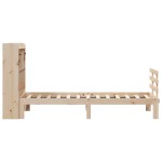 vidaXL Pat cu bibliotecă fără saltea, 90x200 cm, lemn masiv pin vidaXL Pat cu bibliotecă fără saltea, 90x200 cm, lemn masiv pin