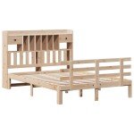 vidaXL Pat cu bibliotecă fără saltea, 150x200 cm, lemn masiv de pin