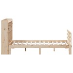vidaXL Pat cu bibliotecă fără saltea, 150x200 cm, lemn masiv de pin