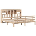 vidaXL Pat cu bibliotecă fără saltea, 180x200 cm, lemn masiv de pin