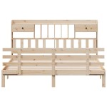 vidaXL Pat cu bibliotecă fără saltea, 180x200 cm, lemn masiv de pin