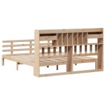 vidaXL Pat cu bibliotecă fără saltea, 180x200 cm, lemn masiv de pin