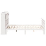 vidaXL Pat cu bibliotecă fără saltea, 180x200 cm, lemn masiv de pin