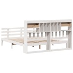 vidaXL Pat cu bibliotecă fără saltea, 180x200 cm, lemn masiv de pin