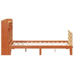 vidaXL Pat cu bibliotecă fără saltea maro 140x190 cm lemn masiv de pin