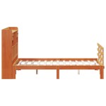 vidaXL Pat cu bibliotecă fără saltea maro 160x200 cm lemn masiv de pin