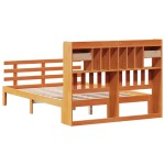 vidaXL Pat cu bibliotecă fără saltea maro 160x200 cm lemn masiv de pin